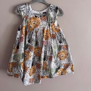Tea Collection Kenya Collection Safari Zoo Animal Print Dress 2T Toddler Girl